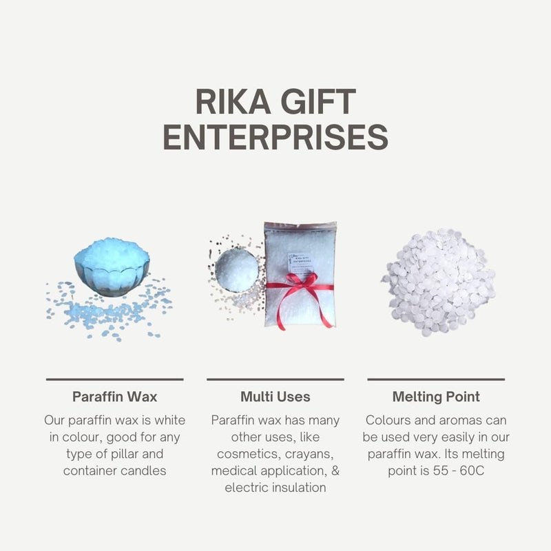 Rika Gift 100 Fully Refined Paraffin Wax Wax for Candle Making Pure Paraffin Wax Best for Pillar Jar Candle Making Scented Unscented Candle Wax Paraffin Wax Candle 200 - Image 4