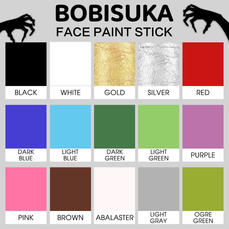 BOBISUKA Face Body White Paint Stick, Clown Makeup Eye Black Sticks for Sports, White Foundation Face Painting Kit for Halloween Skeleton Vampire Mime Skull Joker Special Effects Cosplay SFX Costume - Image 4