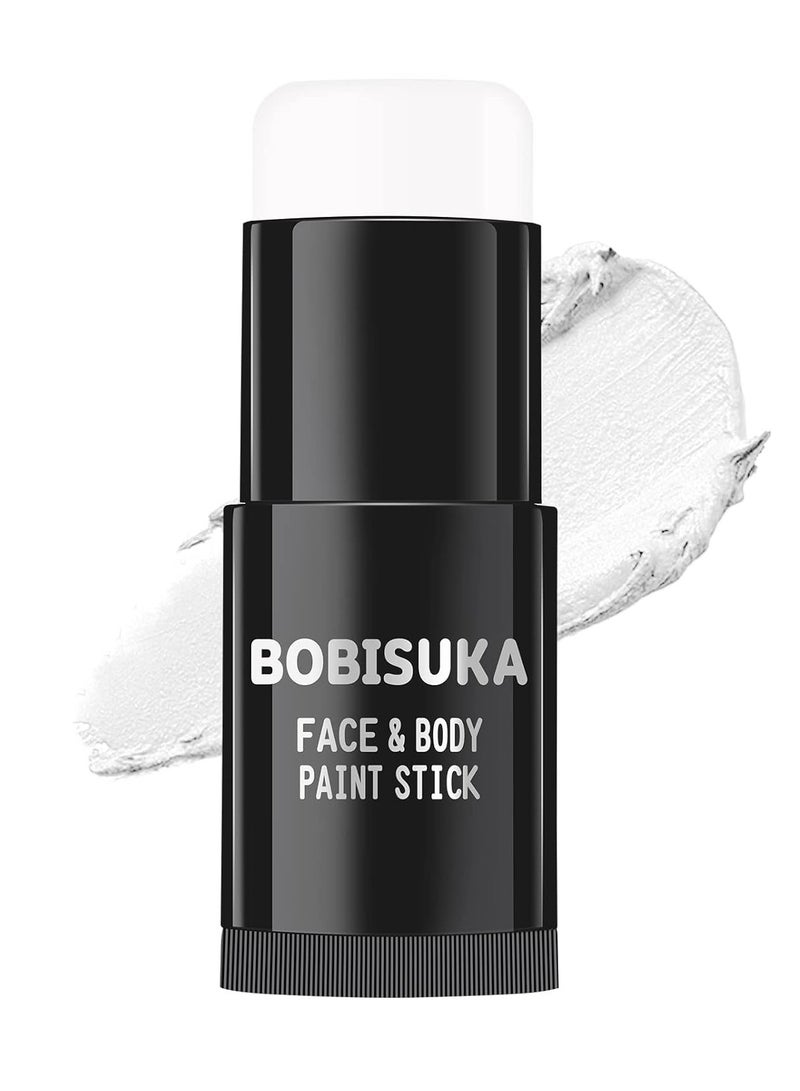 BOBISUKA BOBISUKA Face Body White Paint Stick, Clown Makeup Eye Black Sticks for Sports, White Foundation Face Painting Kit for Halloween Skeleton Vampire Mime Skull Joker Special Effects Cosplay SFX Costume - Image 1
