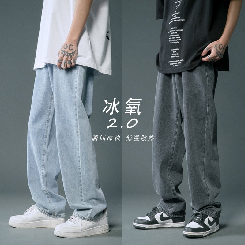 Unisex Classic Denim Jeans Loose Fit Daily Outdoor Wear - Image 3
