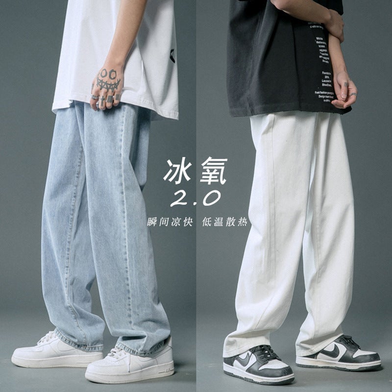 Unisex Classic Denim Jeans Loose Fit Daily Outdoor Wear - Image 2