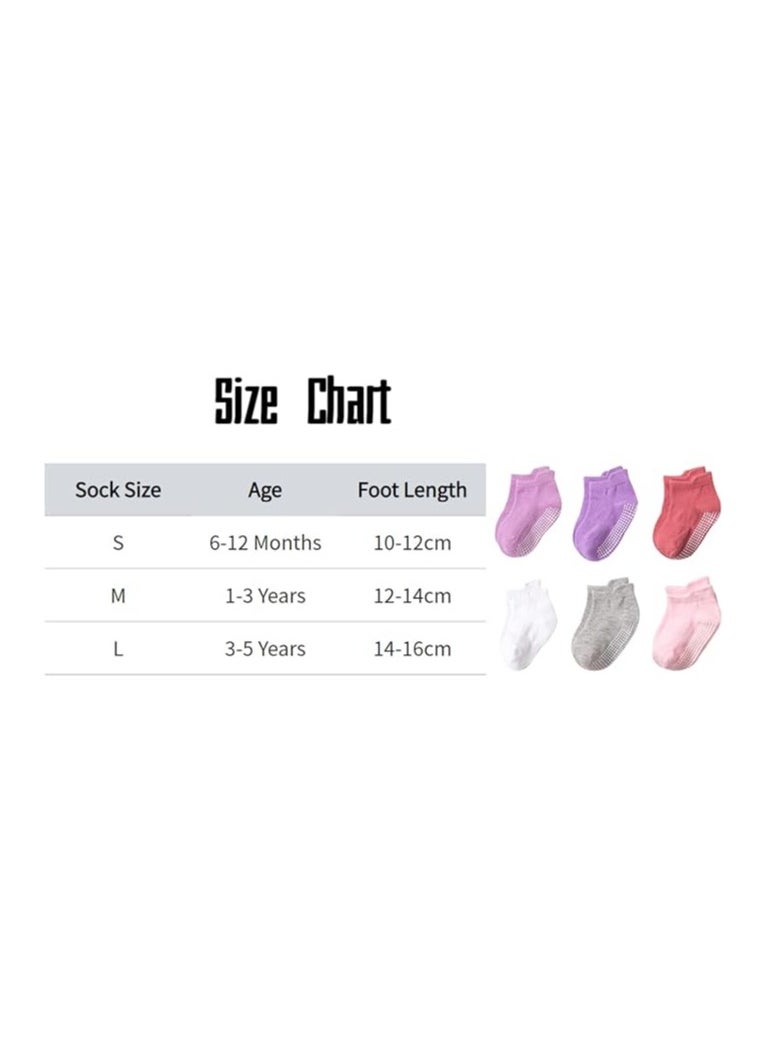ORiTi - Toddler Socks for Boys and Girls  Non Slip Baby Socks  Breathable Low Cut Anti Skid Socks for Kids (Girl Solid, 1-3 Years) - Image 1