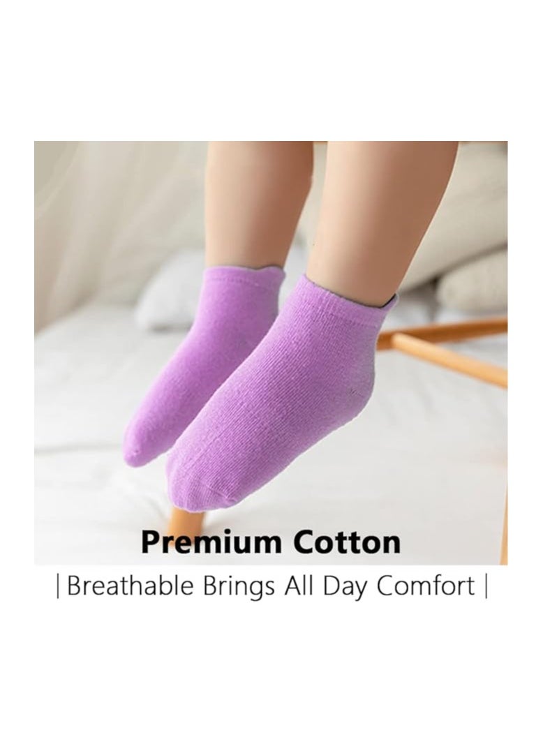ORiTi - Toddler Socks for Boys and Girls  Non Slip Baby Socks  Breathable Low Cut Anti Skid Socks for Kids (Girl Solid, 1-3 Years) - Image 1