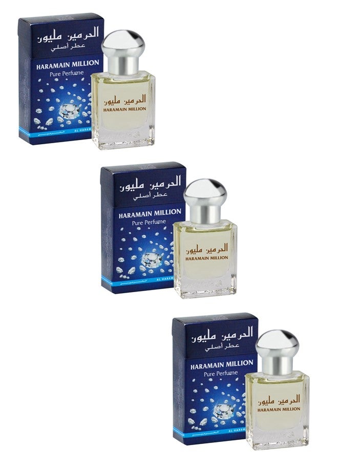 الحرمين 3 قطع من عطر الحرمين مليون 15 مل النقي - Image 1