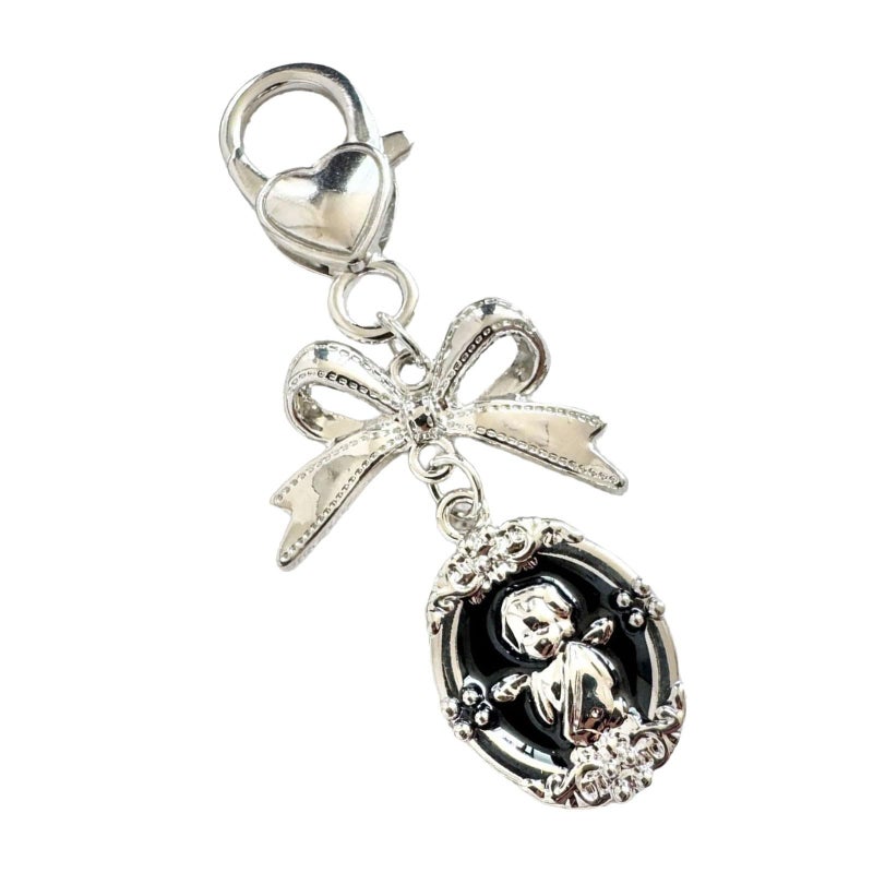Korean Inspired Retro Bowknot Keychain Elegant Alloy White Chain Accessory For Bags Keys Fashion - Image 4
