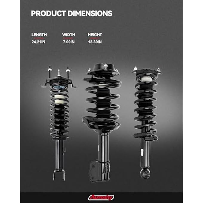 AUTOSITY مجموعة كاملة من الدعامات الأمامية والصدمات البديلة لسيارة سوناتا 2000-2005 أوبتيما 2001-2006 مع دعامات زنبركية لولبية وممتص صدمات 171417 * 2 قطعتين - Image 4