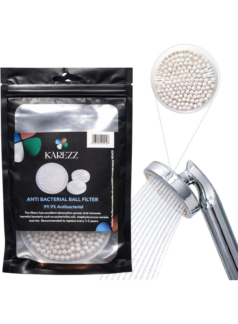 KAREZZ Anti Bacterial Ceramic Ball Filter Replacement for Shower Head. Made In Korea, Removes 99% Bacterias & Germs.Supports Hygienic Water Quality Long-Lasting Filter.Compatible Only with KAREZZ Shower Heads - Image 1