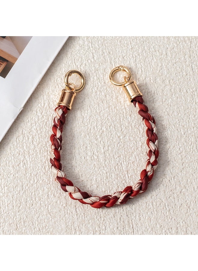 NIBEMINENT Beaded Phone Lanyard, Anti Lost Removable Wrist Strap, Chain Weaving Bracelet Pendant, Phone Keychain Lanyard,3/Red