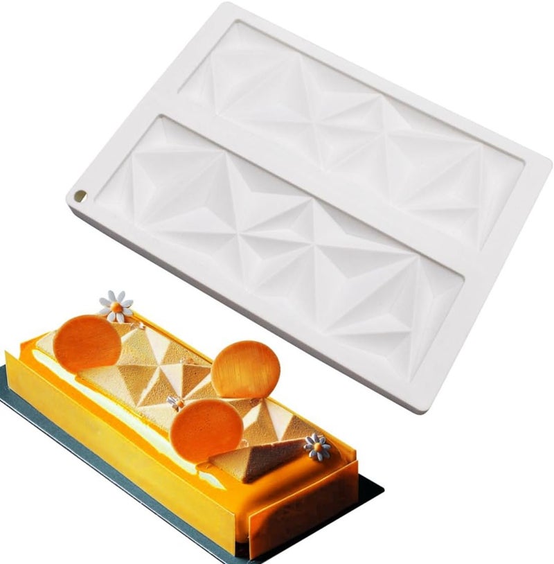 mostsom Silicone Molds Baking Mold for Mousse Cake, Silicone Mold for Chocolate, French Dessert Mold for Pastry Chocolate, Reusable Non-Stick Easy Release Baking Molds (F_ Rectangle) - Image 2