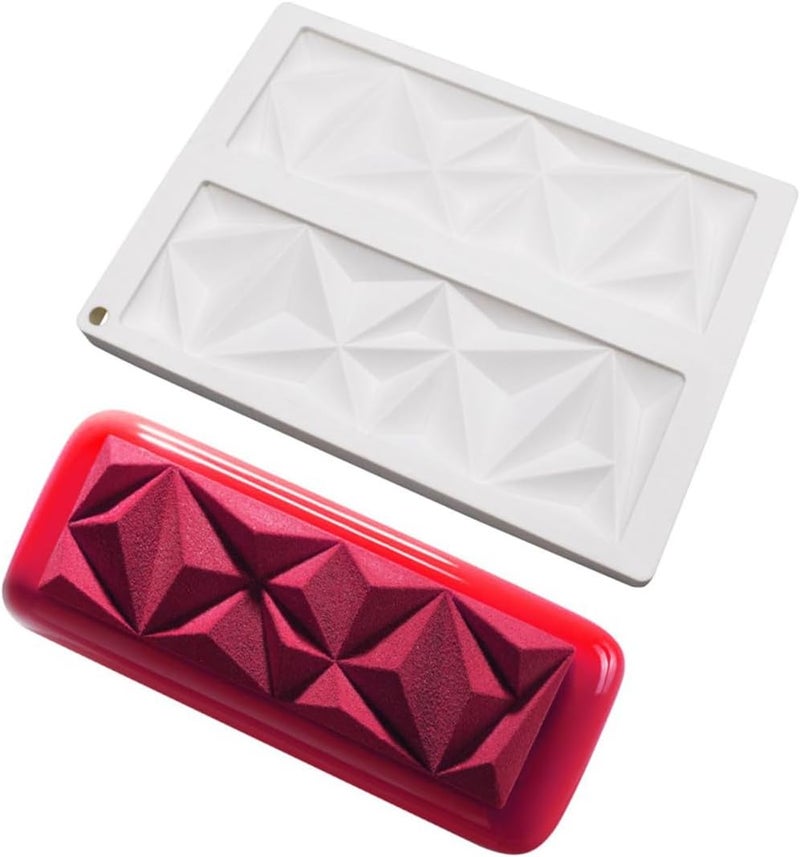 mostsom Silicone Molds Baking Mold for Mousse Cake, Silicone Mold for Chocolate, French Dessert Mold for Pastry Chocolate, Reusable Non-Stick Easy Release Baking Molds (F_ Rectangle) - Image 1