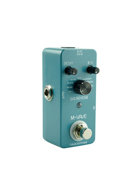 dig reverb digital reverb guitar effect pedal 9 reverb types decay & mix control true bypass full metal shell