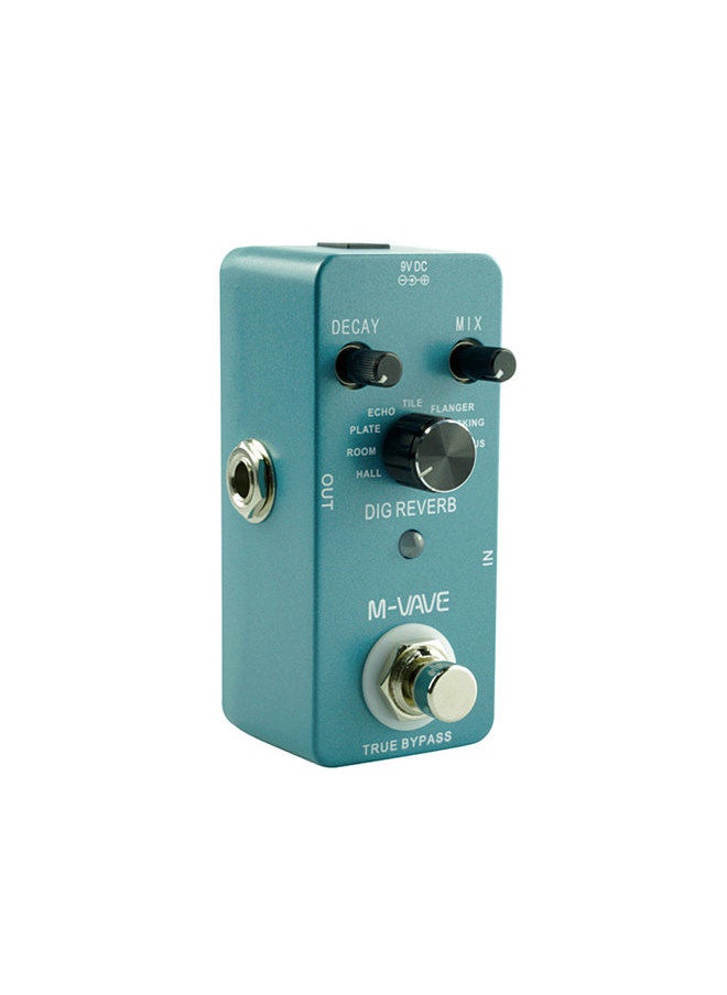 M-VAVE - dig reverb digital reverb guitar effect pedal 9 reverb types decay & mix control true bypass full metal shell - Image 1