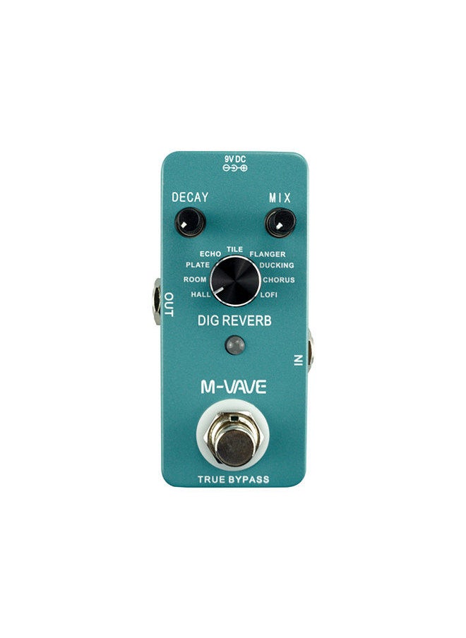 M-VAVE - dig reverb digital reverb guitar effect pedal 9 reverb types decay & mix control true bypass full metal shell - Image 1
