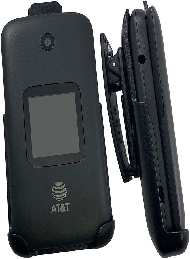 نيكيد سيل فون جراب لهاتف Alcatel Smartflip/Go Flip 3، من Nakedcellphone أسود [دوار/بآلية تثبيت]، جراب حامل بمشبك حزام [مع مسند] لهاتف Alcatel Go Flip 3، Alcatel Smartflip (2019) - Image 1