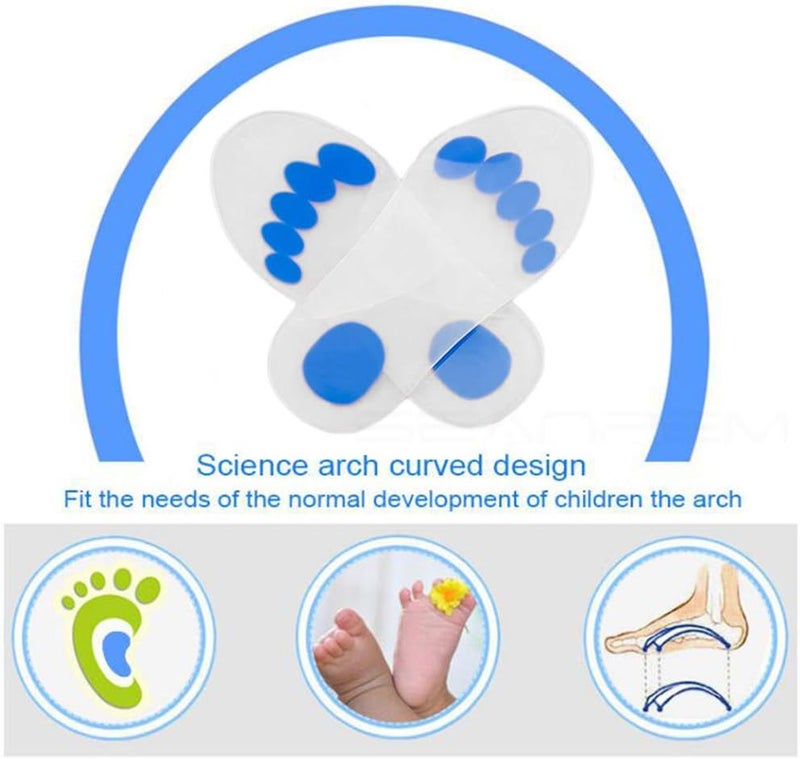 comfrt Child Silicone Arch Support Insole - Comfort Shock Absorption Slow Pressure Correction Shoe Pad, Kid Full Length Sport Shoe Cushion, for Baby Teen Prevention of Flat Feet, Foot Orthopedic Insole (XS) - Image 5
