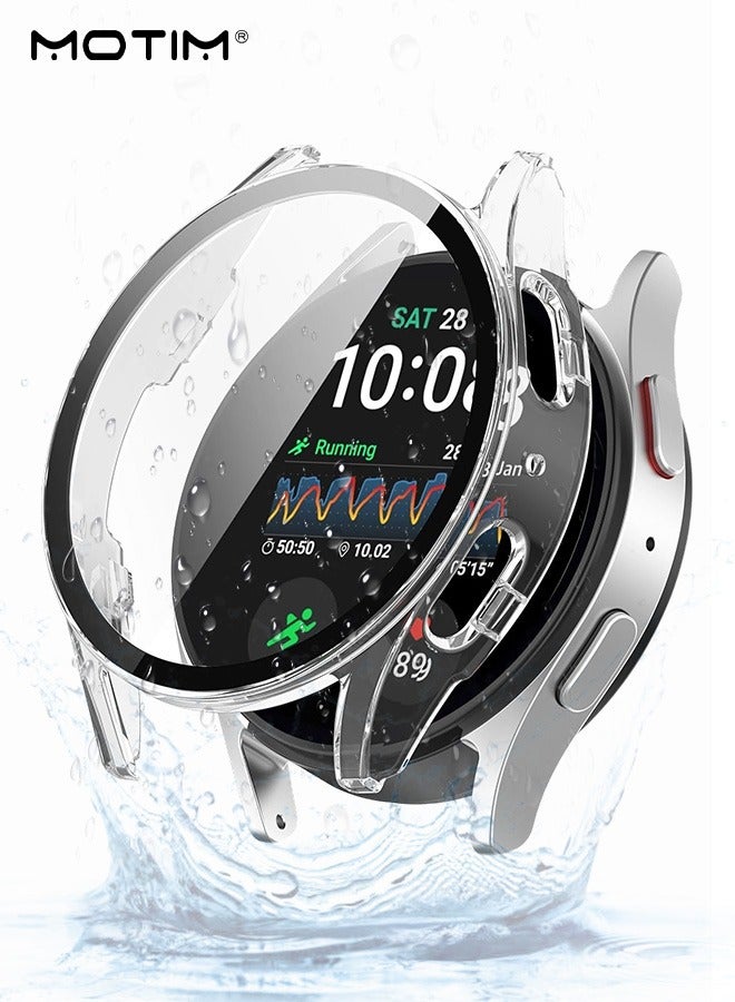 Motim Screen Protector Case for Samsung Galaxy Watch 7 44mm, Hard PC Bumper Cover with Tempered Glass Film Protective Cover, High Sensitivity  - Image 1