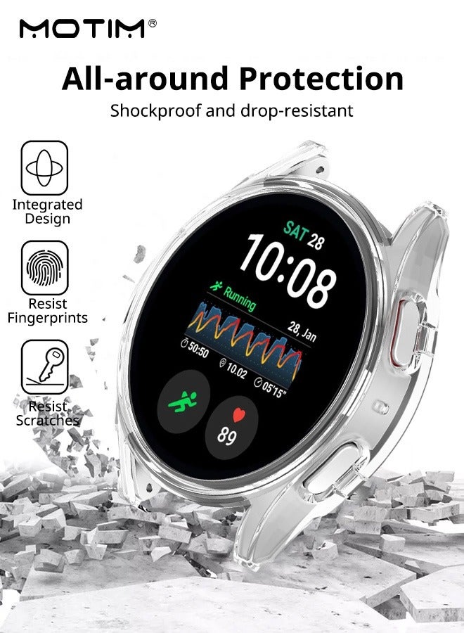 Motim Screen Protector Case for Samsung Galaxy Watch 7 44mm, Hard PC Bumper Cover with Tempered Glass Film Protective Cover, High Sensitivity  - Image 4