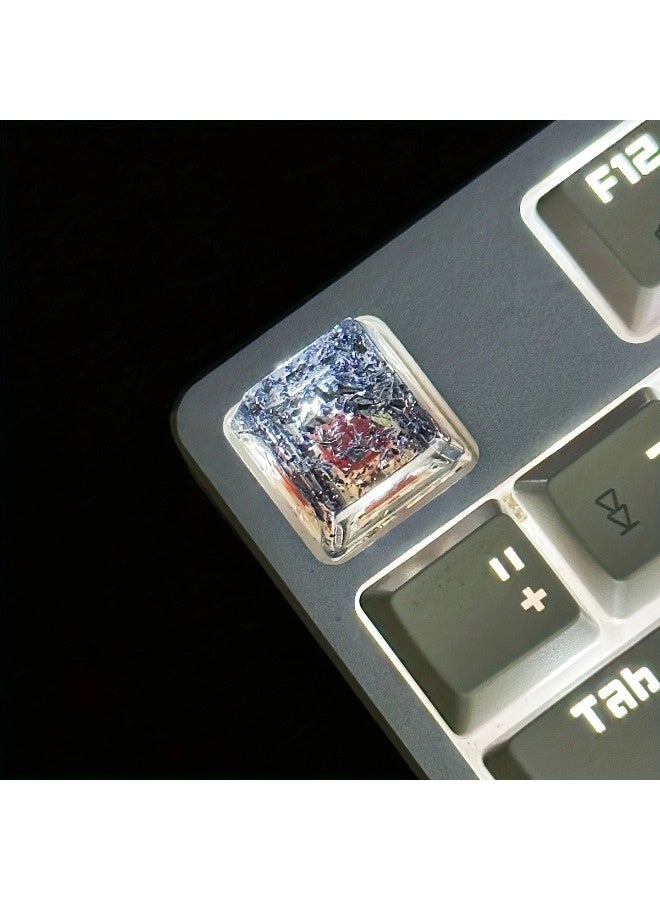 شيبشيب قطعتان من أغطية المفاتيح الفنية بأسلوب كريستالي مصنوع من الراتينج للّوحات الميكانيكية، ارتفاع 12 مم (0.47 بوصة)، شفاف لإضاءة خلفية لأجهزة ألعاب الكمبيوتر - Image 5