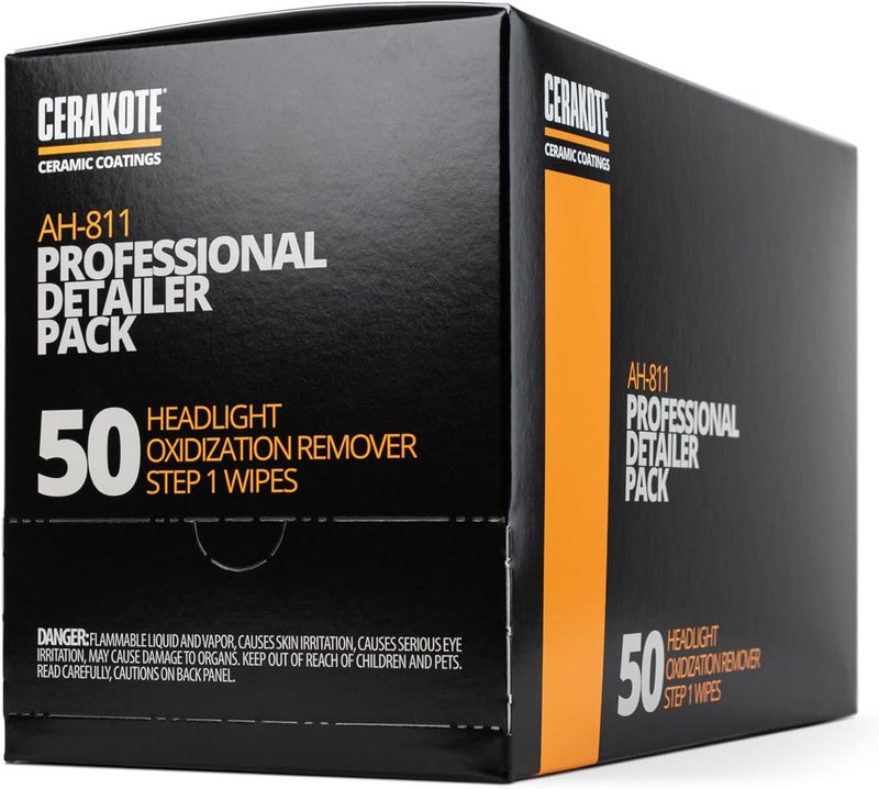 CERAKOTE® حزمة التلميع الاحترافية لترميم المصابيح الأمامية الخزفية (50 منديل إزالة الأكسدة الخطوة 1) - إزالة الأكسدة بسهولة من المصابيح الأمامية القديمة والباهتة - Image 2