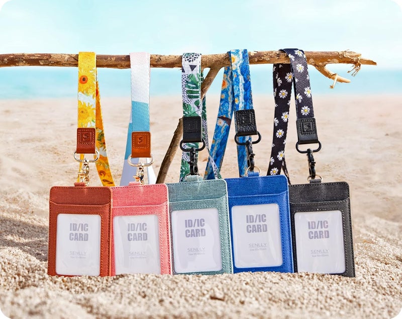 SENLLY Id Card Holder With Cute Lanyard, Vertical Id Card Holder, Card Badge Holder With Double-Sided Card Slots - Image 3