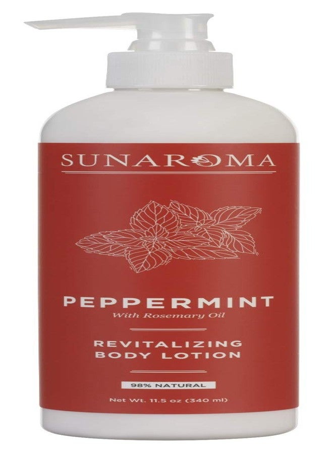 Sunaroma Lotion Peppermint 11.5 Ounce Pump (Revitalizing) (340ml) (Pack of 2)