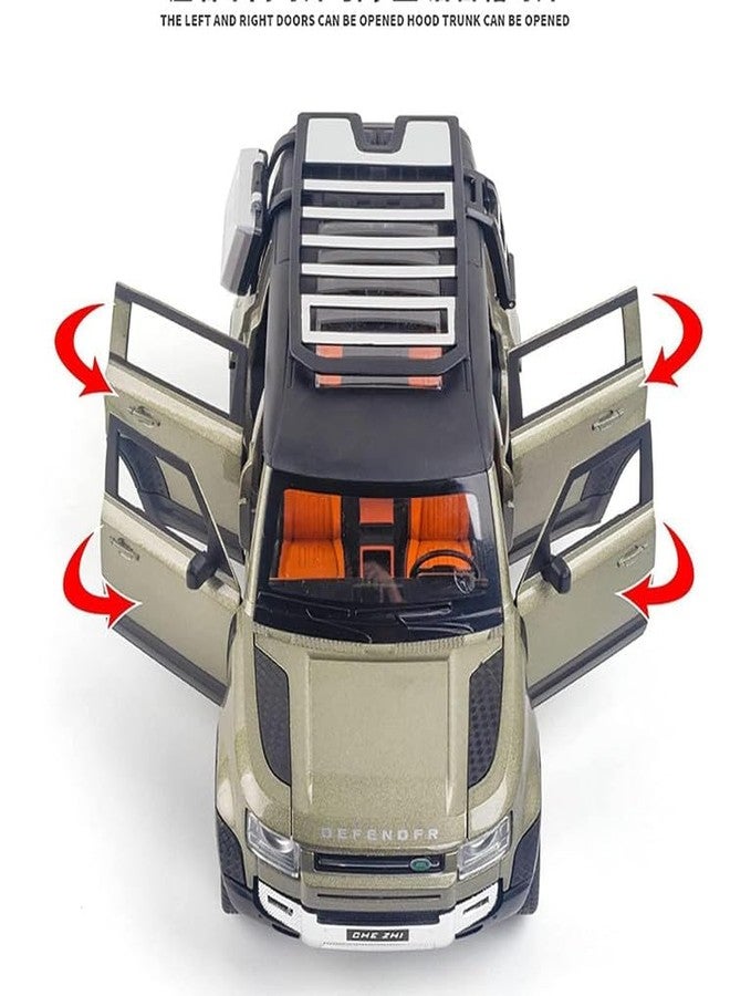 ANTALYA Defender Model Car Exclusive Alloy Metal Pull Back Toy Car with Openable Doors and Light Music Toys for Boys (1:24 Defender - Green) - Image 3