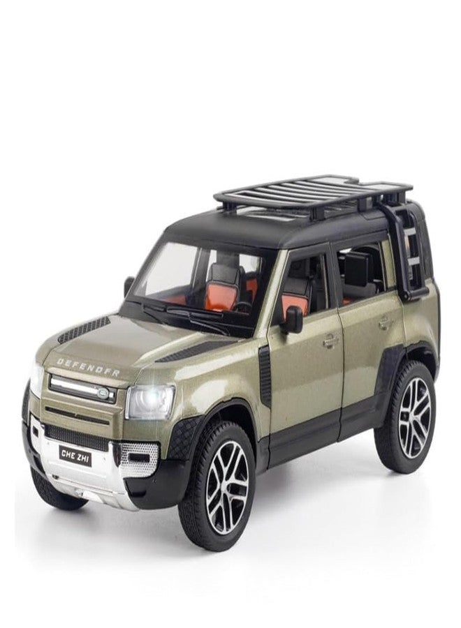 ANTALYA Defender Model Car Exclusive Alloy Metal Pull Back Toy Car with Openable Doors and Light Music Toys for Boys (1:24 Defender - Green) - Image 1