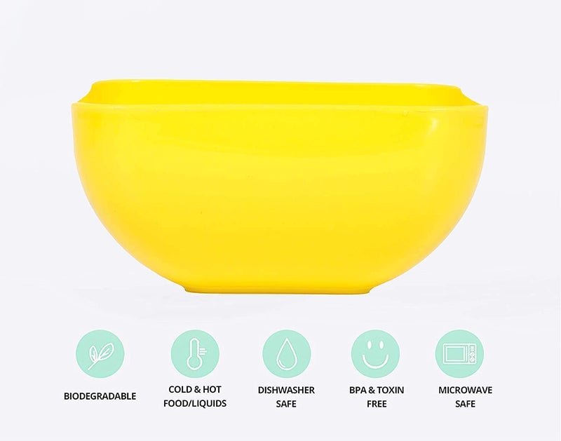 LIPSA ENTERPRISE LIPSA ENTERPRISE Bowl (Medium) Plastic Eco Square Bowl for Serving,Snacks, Food, Soup Plastic Serving Bowl Plastic Serving Bowl (12 x 12 x 7cm, 2)  - Image 3