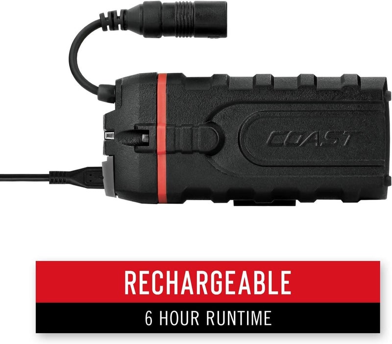 COAST HL8R 800 Lumen Rechargeable PURE BEAM Focusing LED Headlamp Black - Image 4