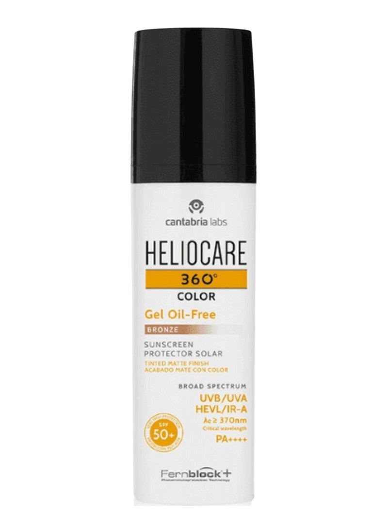 Heliocare 360º Gel Oil-Free SPF50+ Color with Mattifying Action Bronze 50ml - Image 1