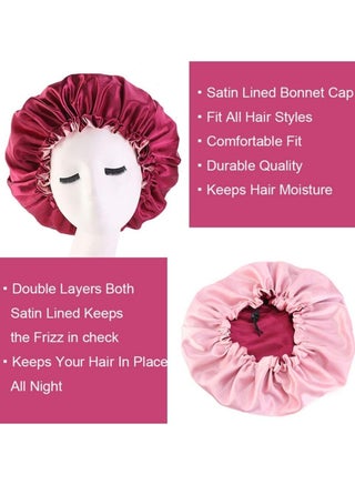 Women's Adjustable Reversible Satin Bonnet Soft Double Sided Sleep Cap - view 2