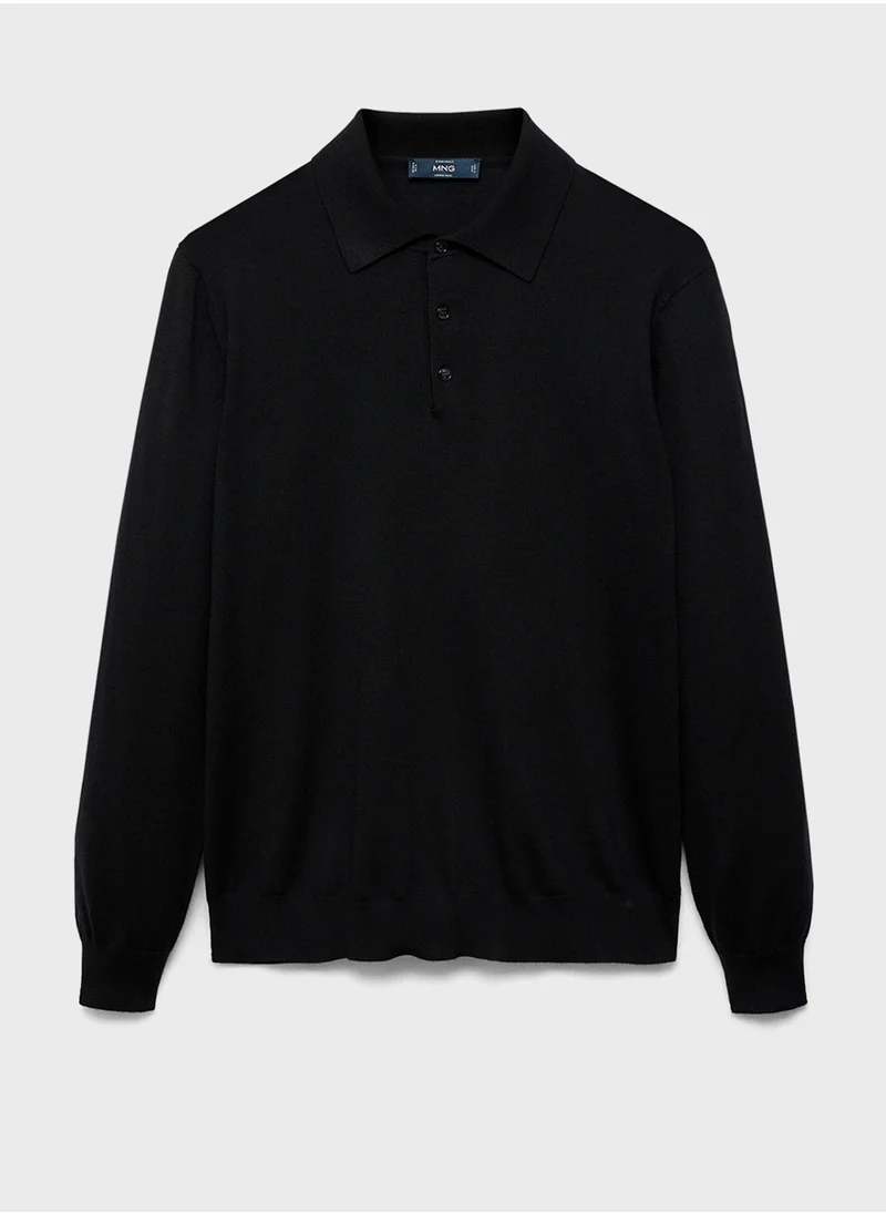 مانجو مان Willys  Half Button Detailed Sweater
