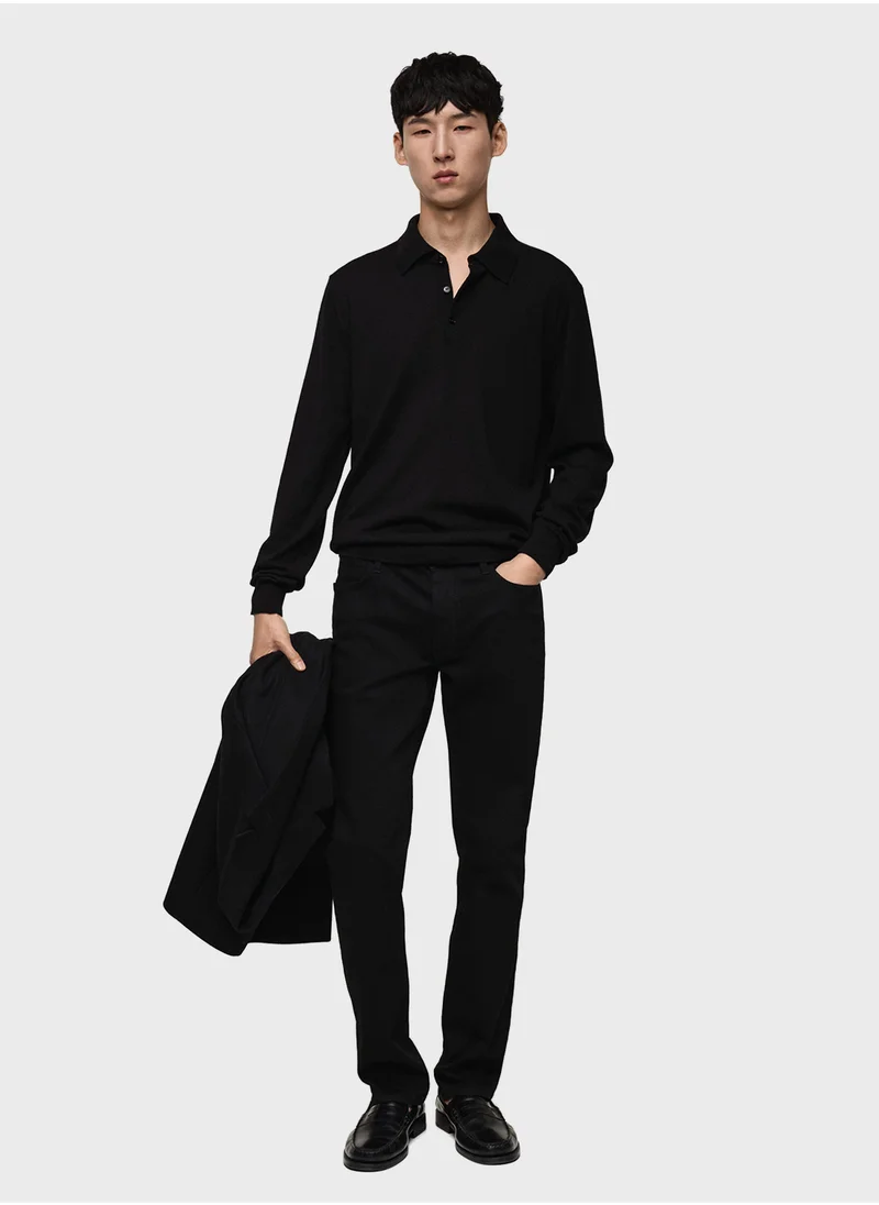 مانجو مان Willys  Half Button Detailed Sweater