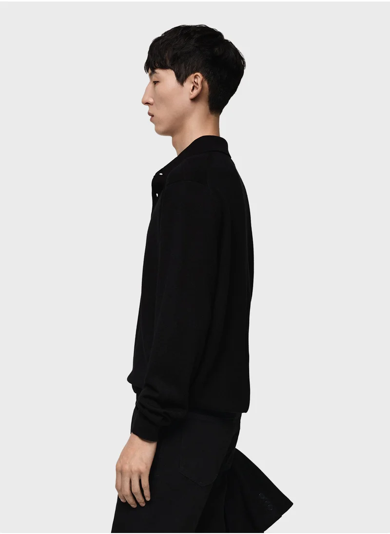 مانجو مان Willys  Half Button Detailed Sweater