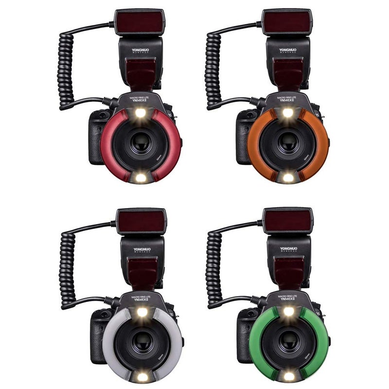 YONGNUO YN14EX II Macro Ring Flash for Canon DSLR Cameras, with Adapter Rings and Color Temperature Filters, Hot Shoe Mount, Support M, TTL Flash - Image 5