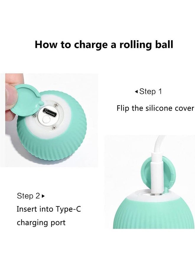 Bukela - Interactive Cat Toys Ball, Automatic 360° Self-Rotating Rolling Ball with USB Rechargeable pet Exercise Chase Toy Ball for Kitten & Dog Playing - Image 1