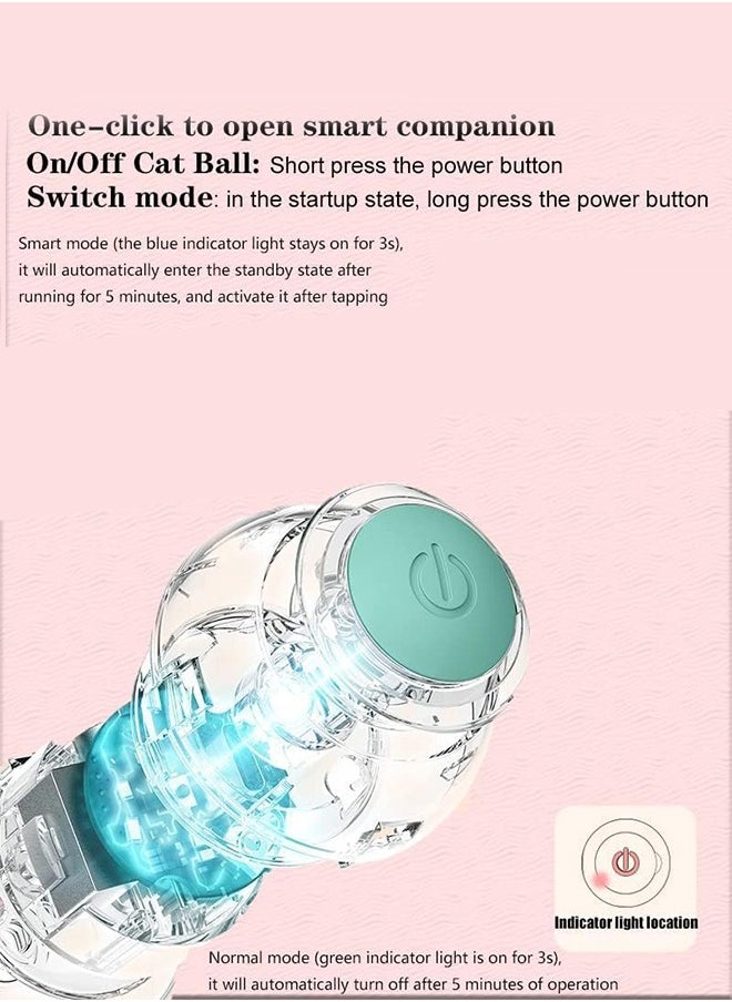 Bukela - Interactive Cat Toys Ball, Automatic 360° Self-Rotating Rolling Ball with USB Rechargeable pet Exercise Chase Toy Ball for Kitten & Dog Playing - Image 1