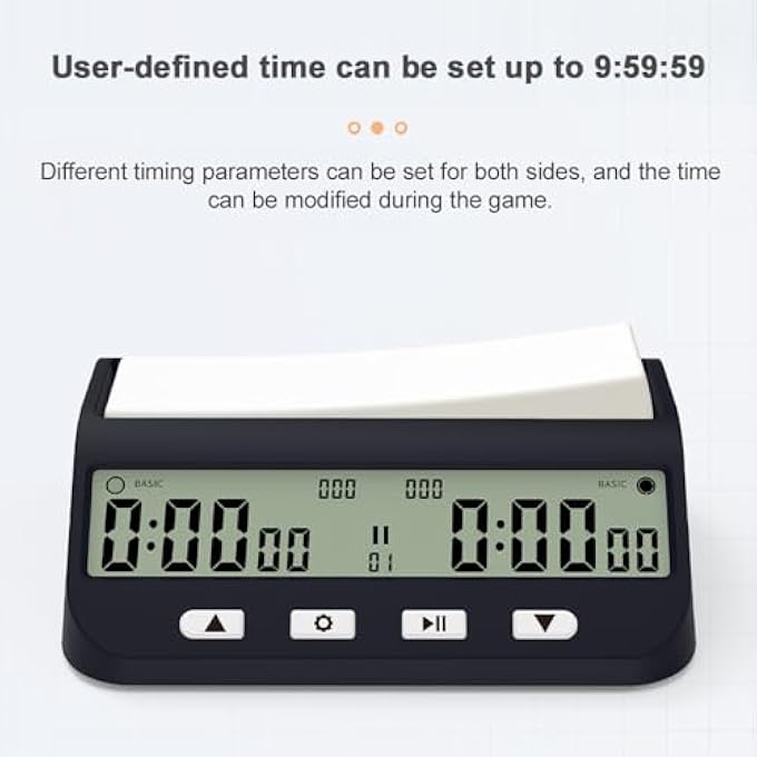 Eacam Digital Chess Clock TimerChess Timer for Board GamesProfessional Chess Timer with Count Down Up Function - Image 5