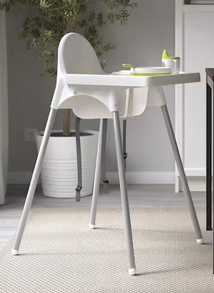 Portable baby dining chair foldable restaurant family children's dining table and chair dining chair-white - Image 3