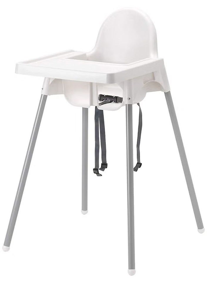 Portable baby dining chair foldable restaurant family children's dining table and chair dining chair-white - Image 1