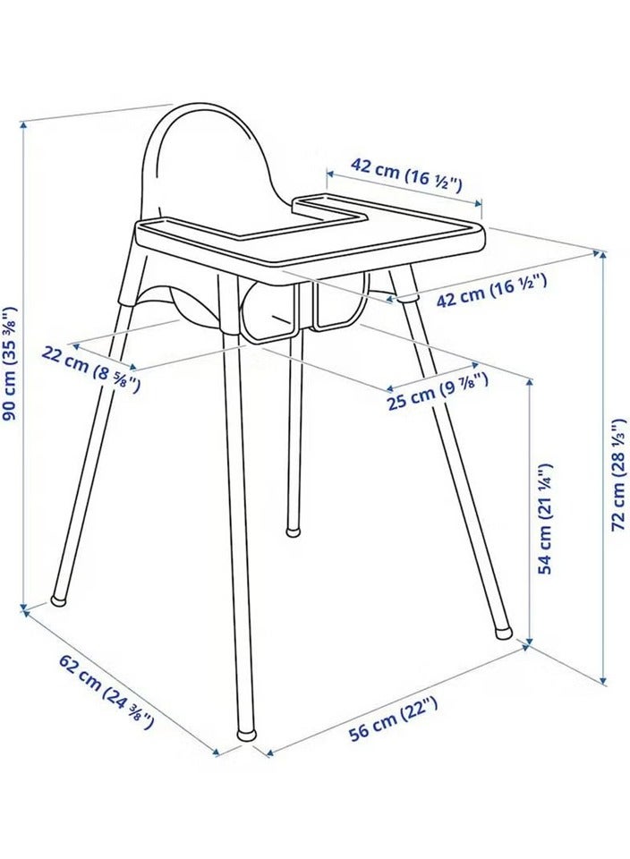 Portable baby dining chair foldable restaurant family children's dining table and chair dining chair-white - Image 2