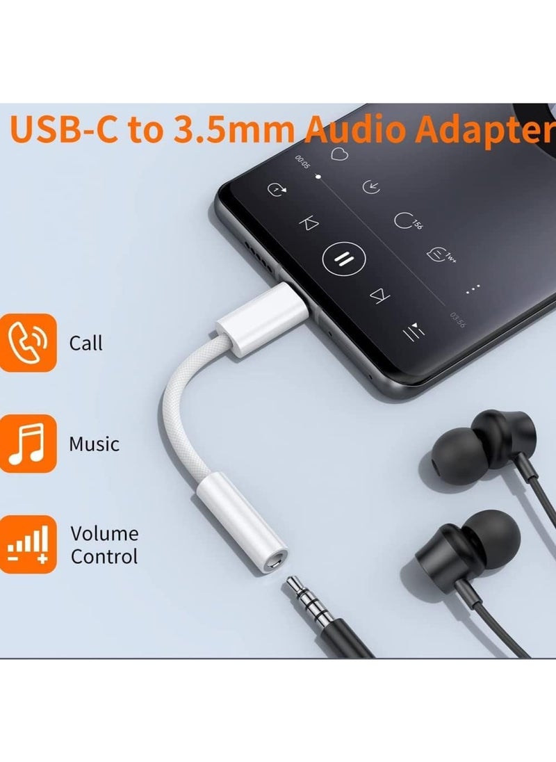 ECVV - Headphone Jack Converter USB Type C to 3.5mm Female Aux Adapter Compatible for Iphone 15 and all USB Type C Devics - Image 1