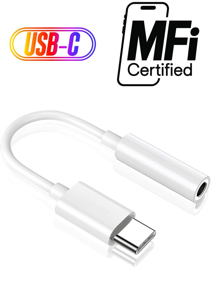 ECVV - Headphone Jack Converter USB Type C to 3.5mm Female Aux Adapter Compatible for Iphone 15 and all USB Type C Devics - Image 1
