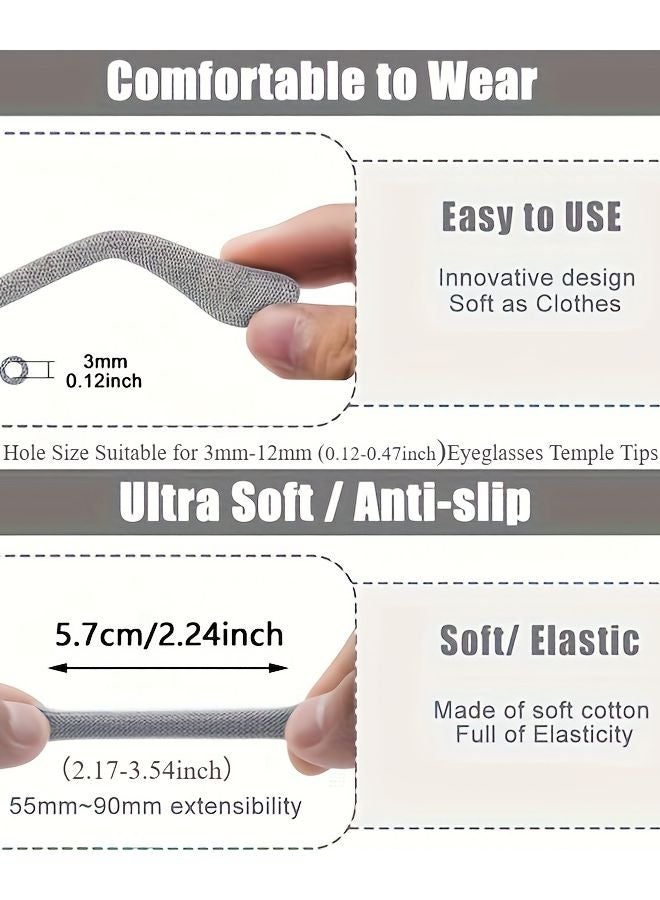 Upgraded Soft Non Slip Glasses Ear Pads 4 Pairs White Color Comfortable Eyewear Cushions - Image 3