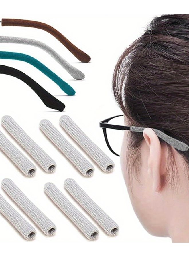 Upgraded Soft Non Slip Glasses Ear Pads 4 Pairs White Color Comfortable Eyewear Cushions - Image 1