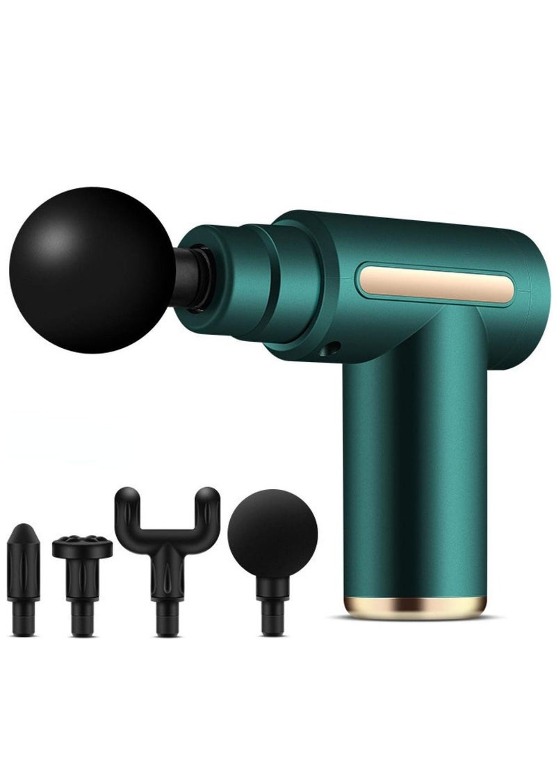 Generic Professional Handheld Massage Gun, deep Tissue Beater, Pain Relief Treatment, Portable Ultra-Quiet Electric Muscle Massager, 6 speeds and 4 Heads Green-LCDmodels  - Image 1