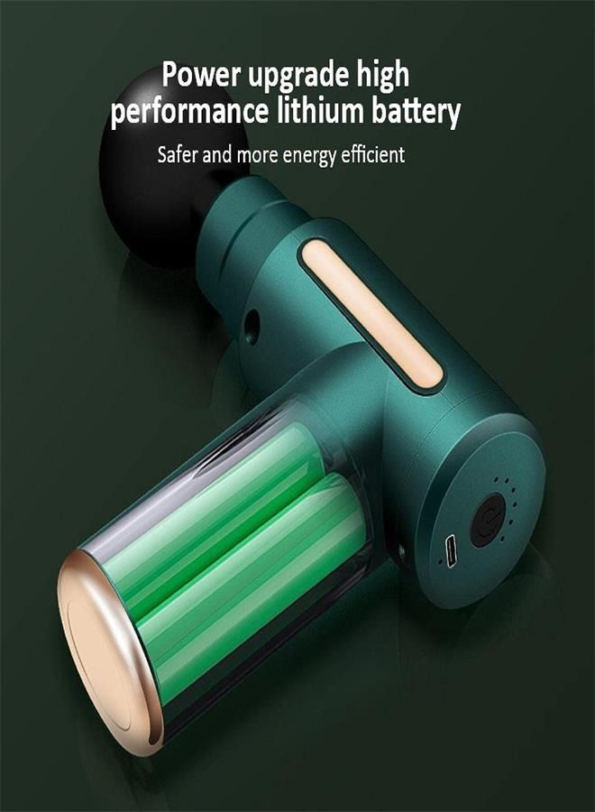 Generic Professional Handheld Massage Gun, deep Tissue Beater, Pain Relief Treatment, Portable Ultra-Quiet Electric Muscle Massager, 6 speeds and 4 Heads Green-LCDmodels  - Image 5