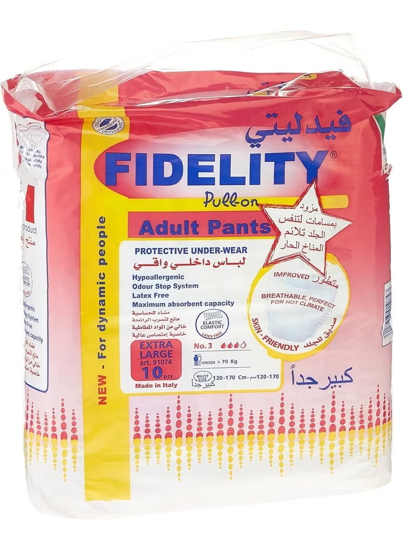 FIDELITY ADULT PULL ON PANT EXTRA LARGE 10Pcs - Image 2