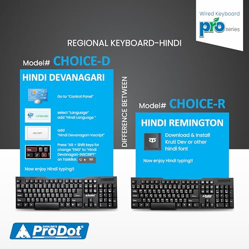 ProDot ProSeries Wired Keyboard with Rupees Symbol | Hindi Devanagari | Made in India | Ergonomic, Spill Resistant Design | 104 Keys | 10M Key Life | 1 Year Warranty | Works with Windows, iOS, Linux - Image 4