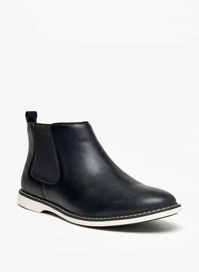 LBL by Shoexpress Men Solid Chelsea Boots with Gusset Detail and Zip Closure